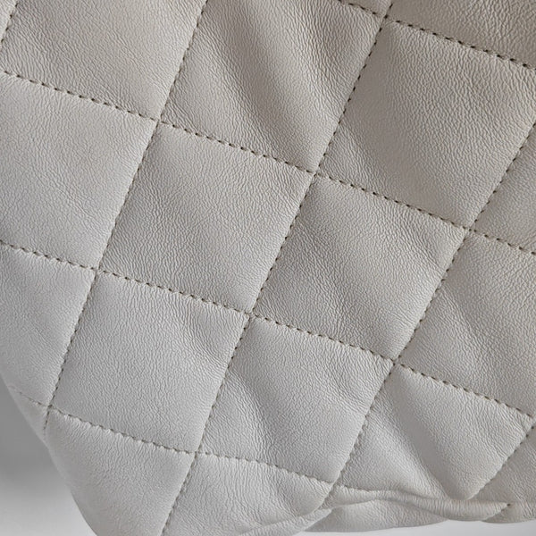 Quilted Lambskin Tote Bag White