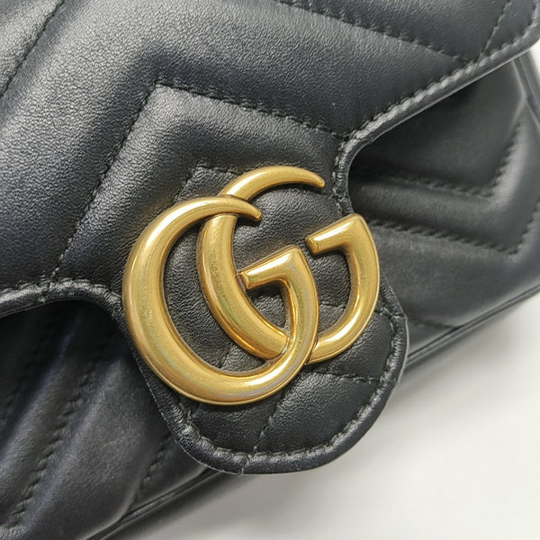 GG Marmont Mini Quilted Calfskin Black