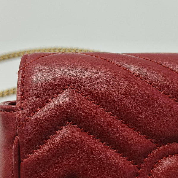 GG Marmont Mini Quilted Calfskin Red