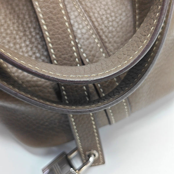 Authenticated pre-owned Picotin Lock 18 Clemence Grey - Bucket Bag at Looply
