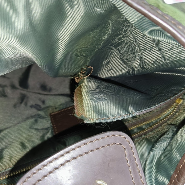 Quilted Nylon Shoulder Bag Green