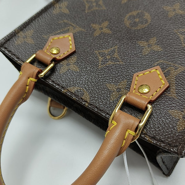 SAC PLAT Mini Monogram Coated Canvas Brown