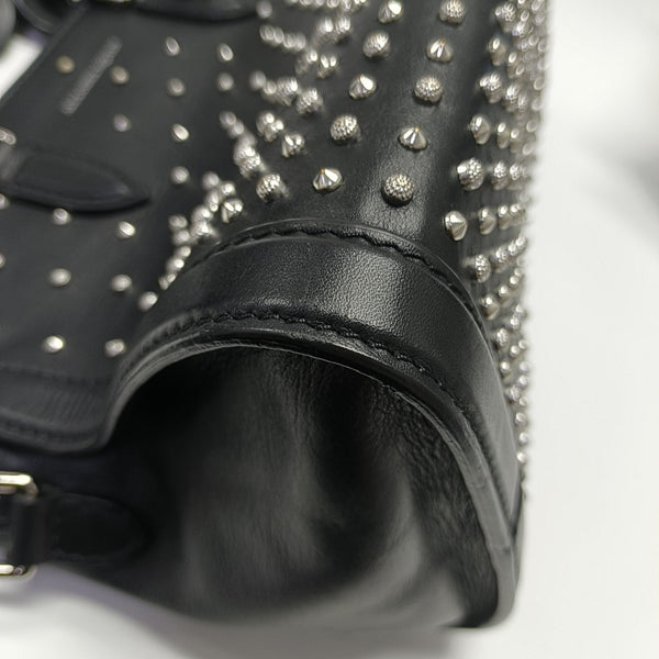 Leather Shoulder Bag Small Black