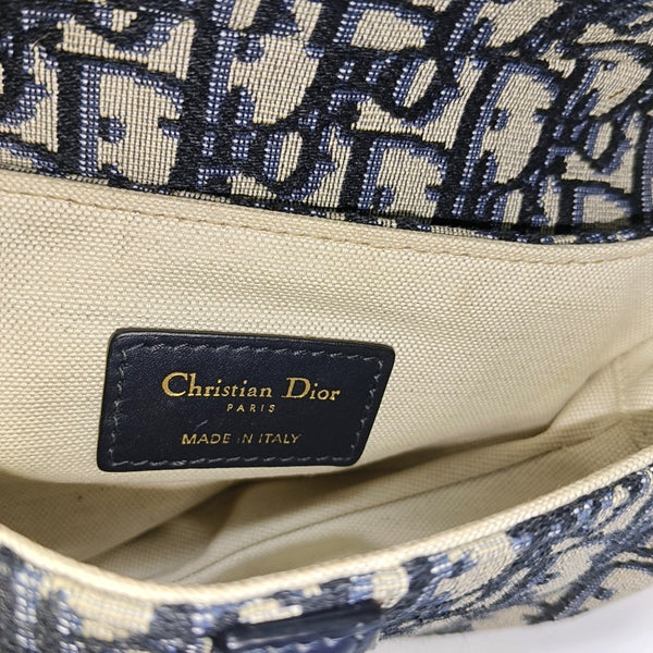 Authenticated pre-owned Saddle Mini Oblique Canvas Blue - Shoulder Bag at Looply