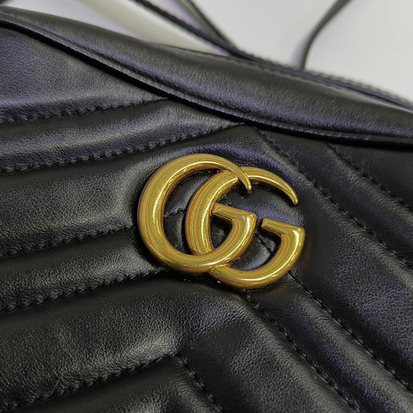 GG Marmont Mini Quilted Calfskin Black