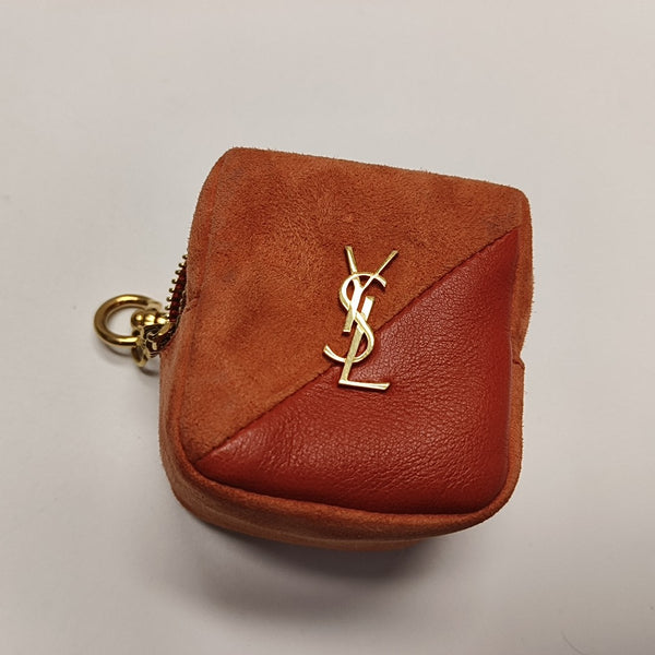 MONOGRAM BLOGGER Quilted Suede Pink Coin Purse