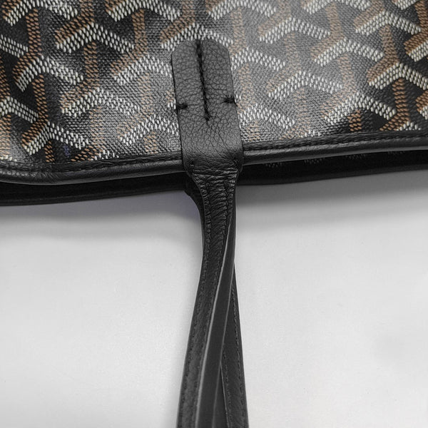 Coated Canvas Top Handle Bag Black