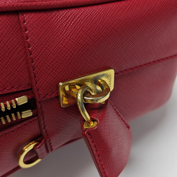 Saffiano Calfskin Shoulder Bag Red
