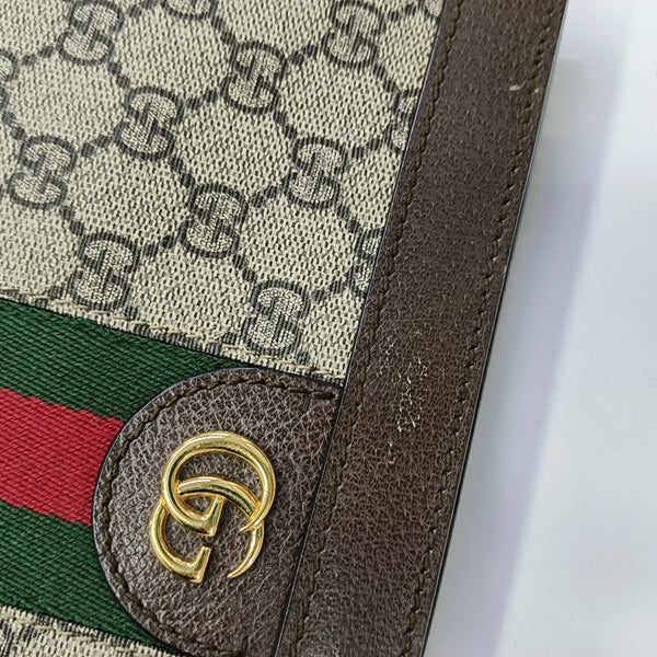 Ophidia Small Monogram Coated Canvas Beige