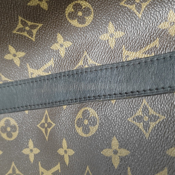 KEEPALL 55 Monogram Coated Canvas Brown