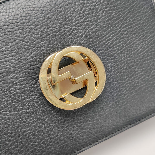 Interlocking G Small Calfskin Black