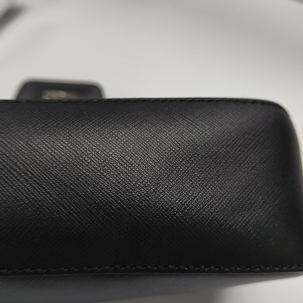 Calfskin Top Handle Bag Black