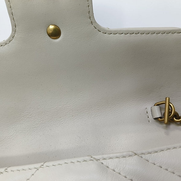 GG Marmont Mini Piel de Becerro Acolchada Blanca