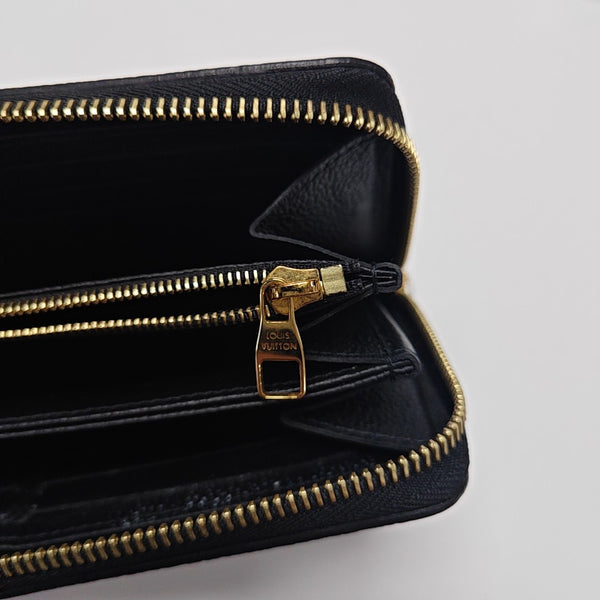 ZIPPY Monogram Calfskin Black Wallet