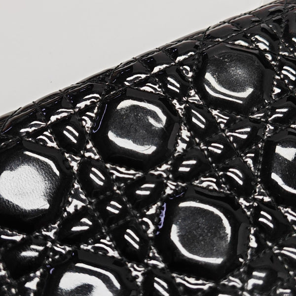 Lady Dior Small Cannage Patent Leather Black