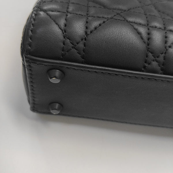 Lady Dior Mini Cannage Calfskin Black