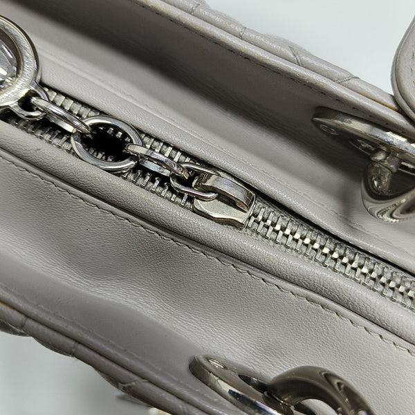 Lady Dior Medium Cannage Lambskin Gray