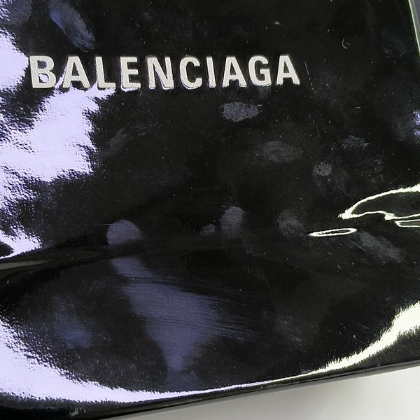 Shopping Bag Super Mini Patent Leather Black
