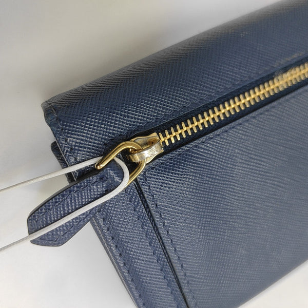Mini Bag Saffiano Calfskin Blue Wallet