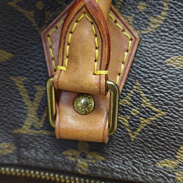 Monogram Coated Canvas Top Handle Bag 40 Brown