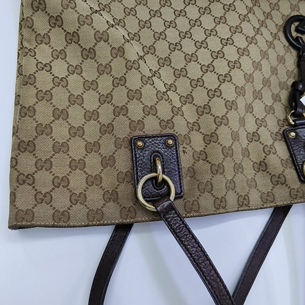 Monogram Canvas Tote Bag Brown