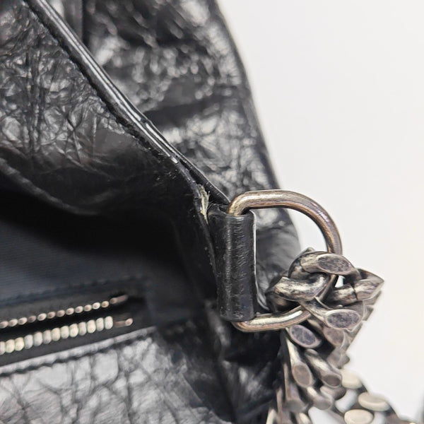 NIKI Large Chevron Calfskin Black