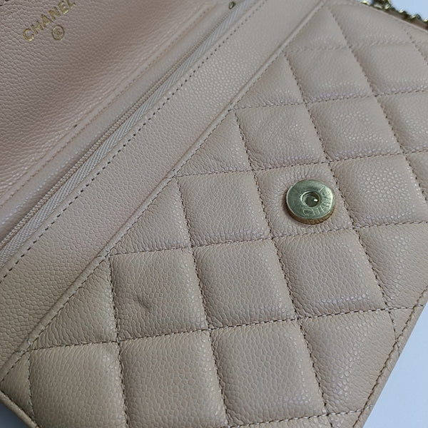 WOC Quilted Grained Calfskin Pink