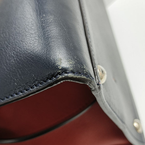 Calfskin Top Handle Bag Blue