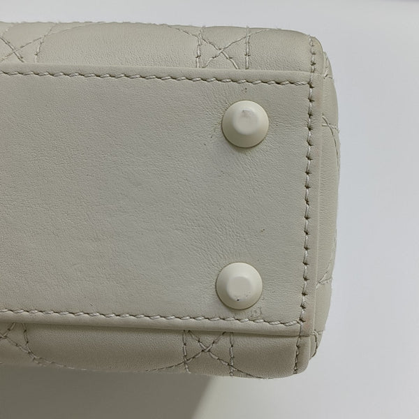 Lady Dior Mini Cannage Lambskin White