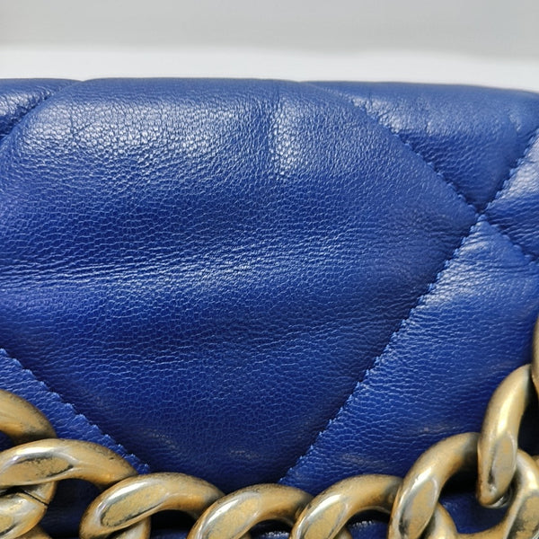 CHANEL 19 Large Quilted Lambskin Blue