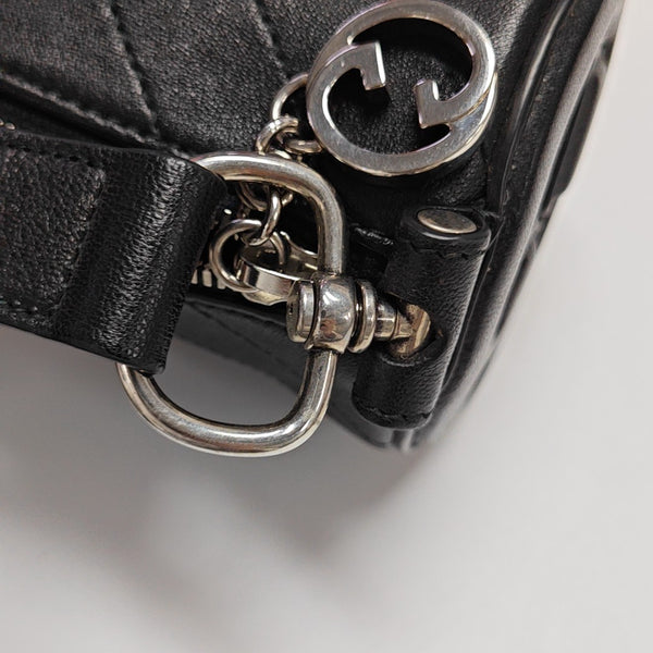 Quilted Calfskin Top Handle Bag Mini Black