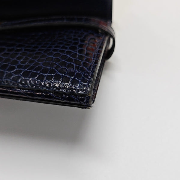 Kelly 20 Shiny Porosus Crocodile Blue Wallet