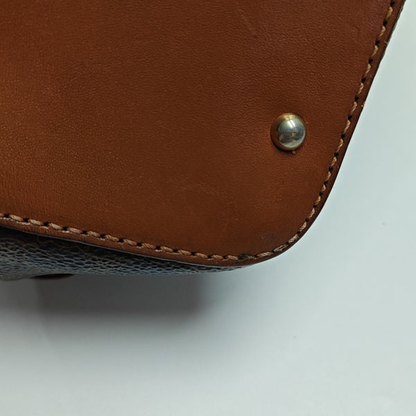 Coated Canvas Top Handle Bag Brown