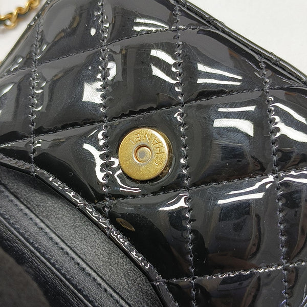 Quilted Patent Leather Black