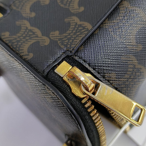 Coated Canvas Shoulder Bag Black