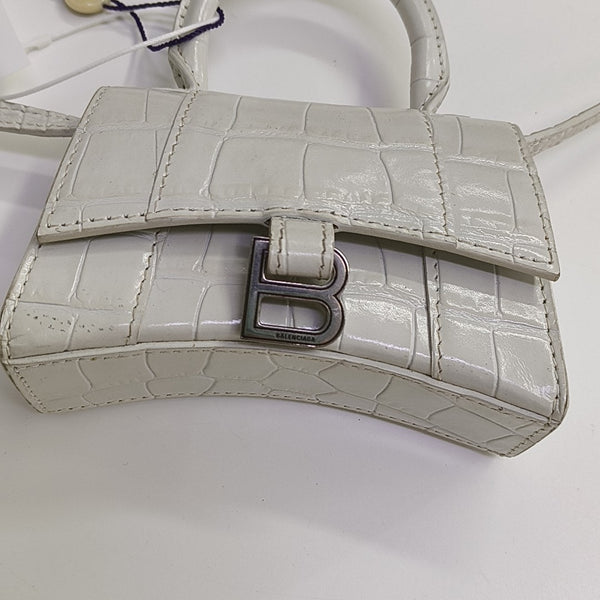 Hourglass Mini Calfskin White