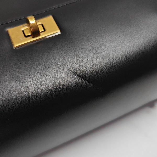 Calfskin Top Handle Bag Black