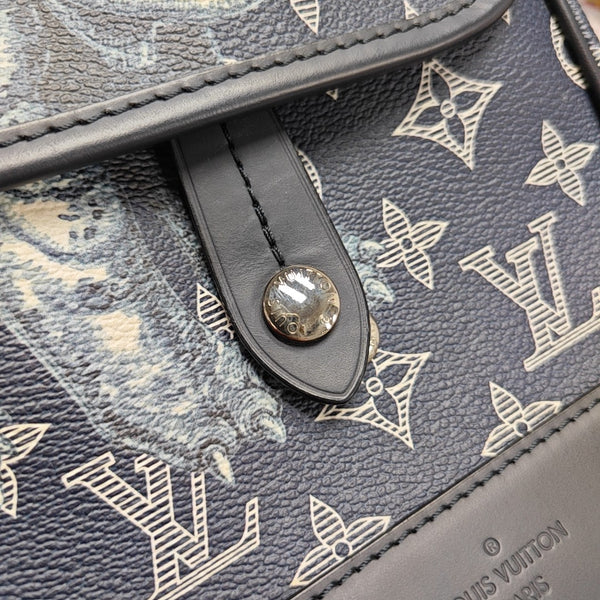 CHAPMAN SAVANE BB Monogram Coated Canvas Blue
