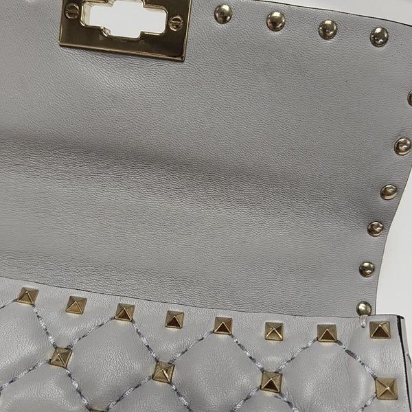Spike Up Quilted Lambskin Gray