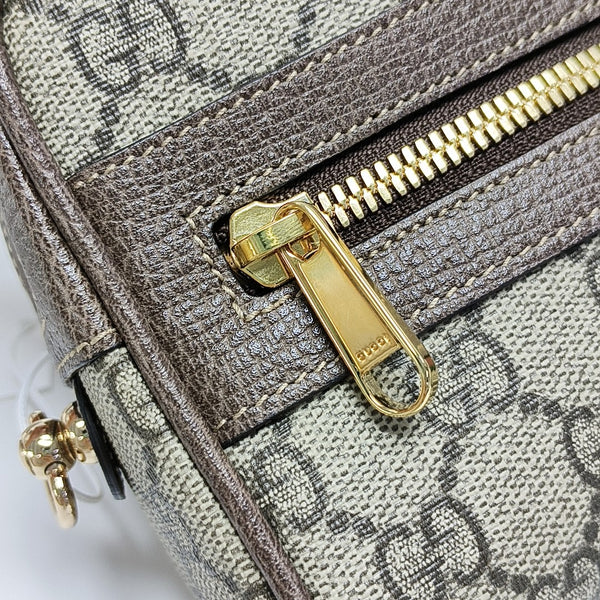 Ophidia Small Monogram Coated Canvas Beige