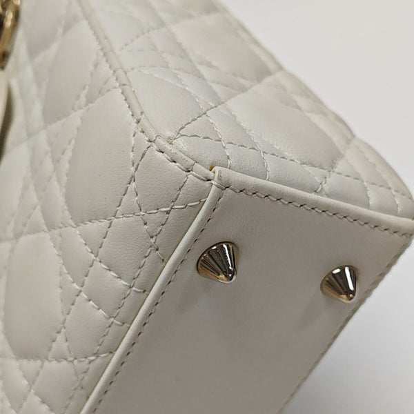 Lady Dior Small Cannage Lambskin White