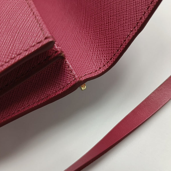 Saffiano Calfskin Shoulder Bag Mini Red