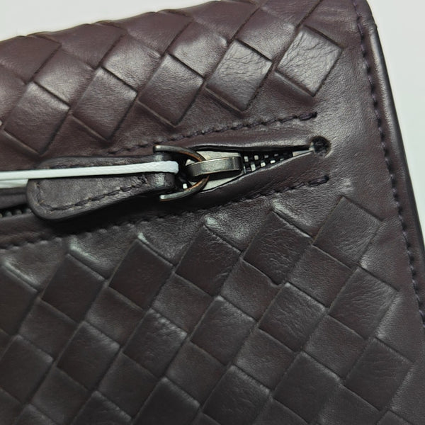Intrecciato Calfskin Brown Wallet
