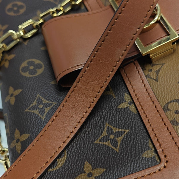 DAUPHINE MM Monogram Coated Canvas Brown