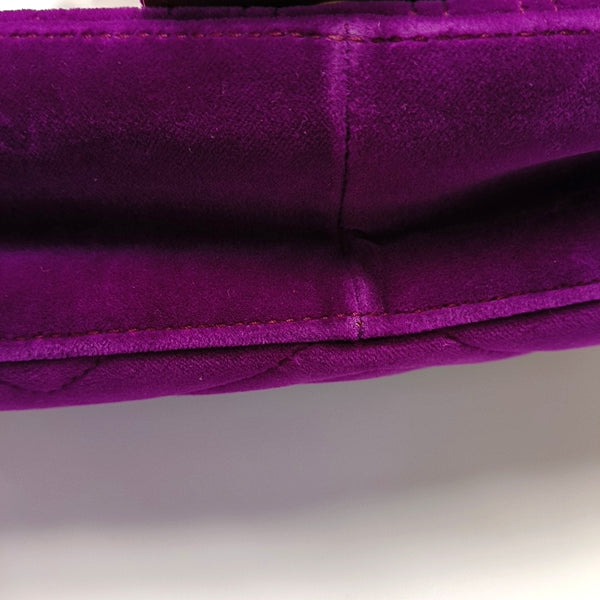 Authenticated pre-owned GG Marmont Large Quilted Velvet Purple - Shoulder Bag at Looply
