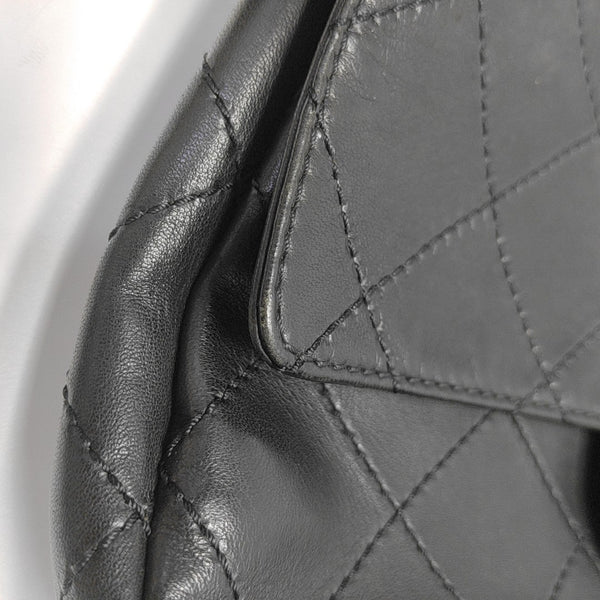 Quilted Lambskin Shoulder Bag Black