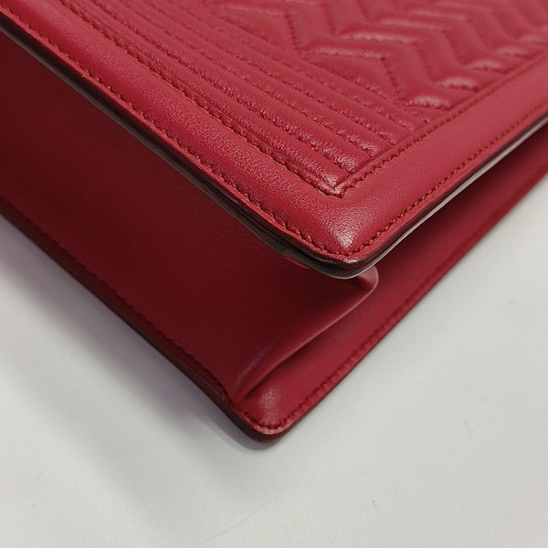 Quilted Leather Shoulder Bag Red