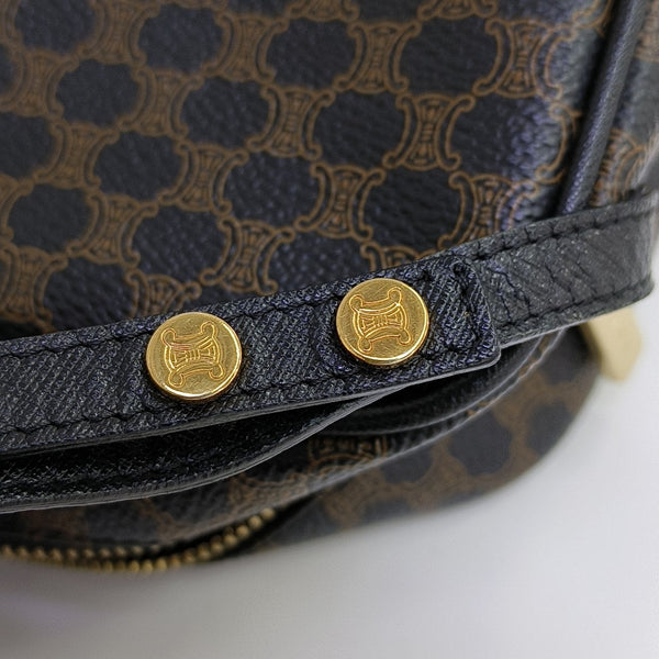 Coated Canvas Shoulder Bag Black