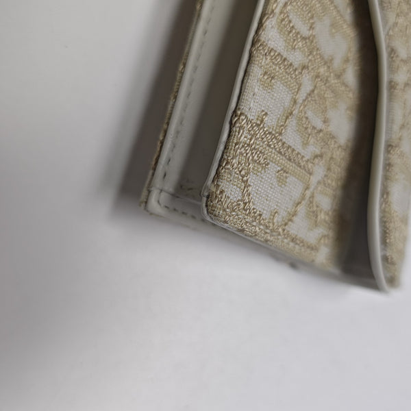 Saddle Mini Oblique Canvas White Card Holder