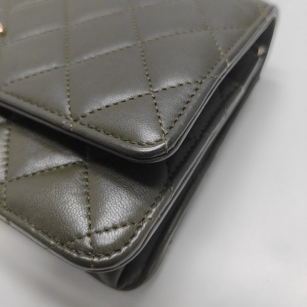 WOC Quilted Lambskin Green